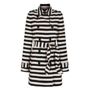 Banana Republic Striped Trench Coat Size Medium